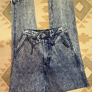 Vintage Rocky Mountain Western Bareback High Waisted Blue Acid Wash Jeans